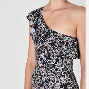 Isabel Marant Etoile Sicilya One Shoulder Multi Color Swimsuit Bodysuit